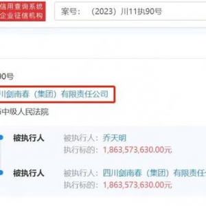 劍南春被強(qiáng)執(zhí)18.63億 涉及董事長喬天明其他刑事案件