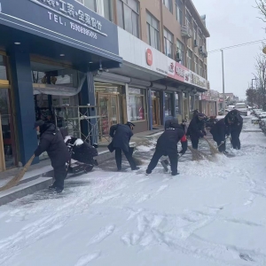 迎“寒”而上，南村中隊掃雪除冰維護良好鎮(zhèn)容秩序！