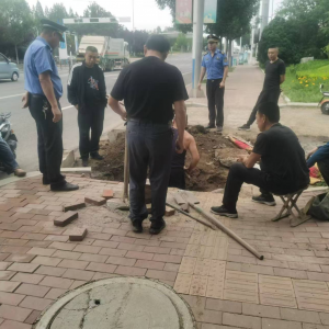 李園街道綜合行政執(zhí)法中隊：查處擅自挖掘城市道路在行動